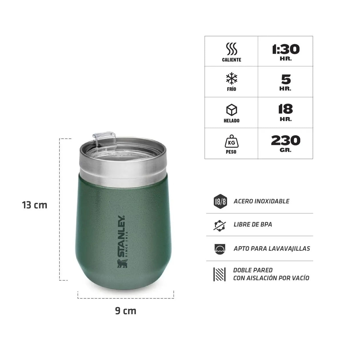 Stanley Vaso Everyday con tapa Verde 290ml RR