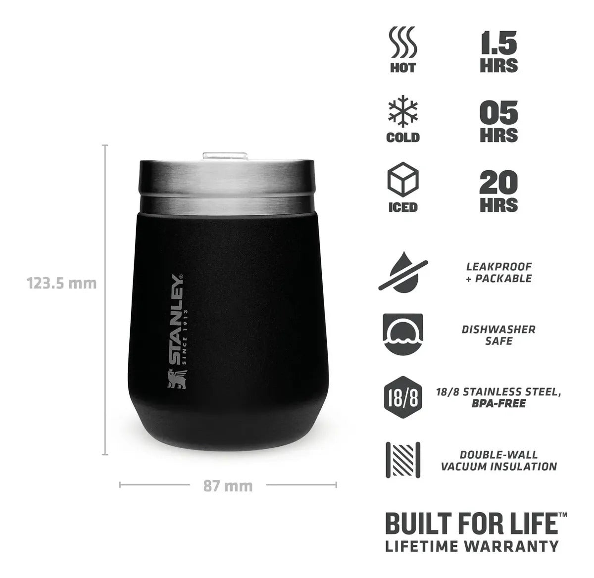 Stanley Vaso Everyday con tapa Negro 290ml RR