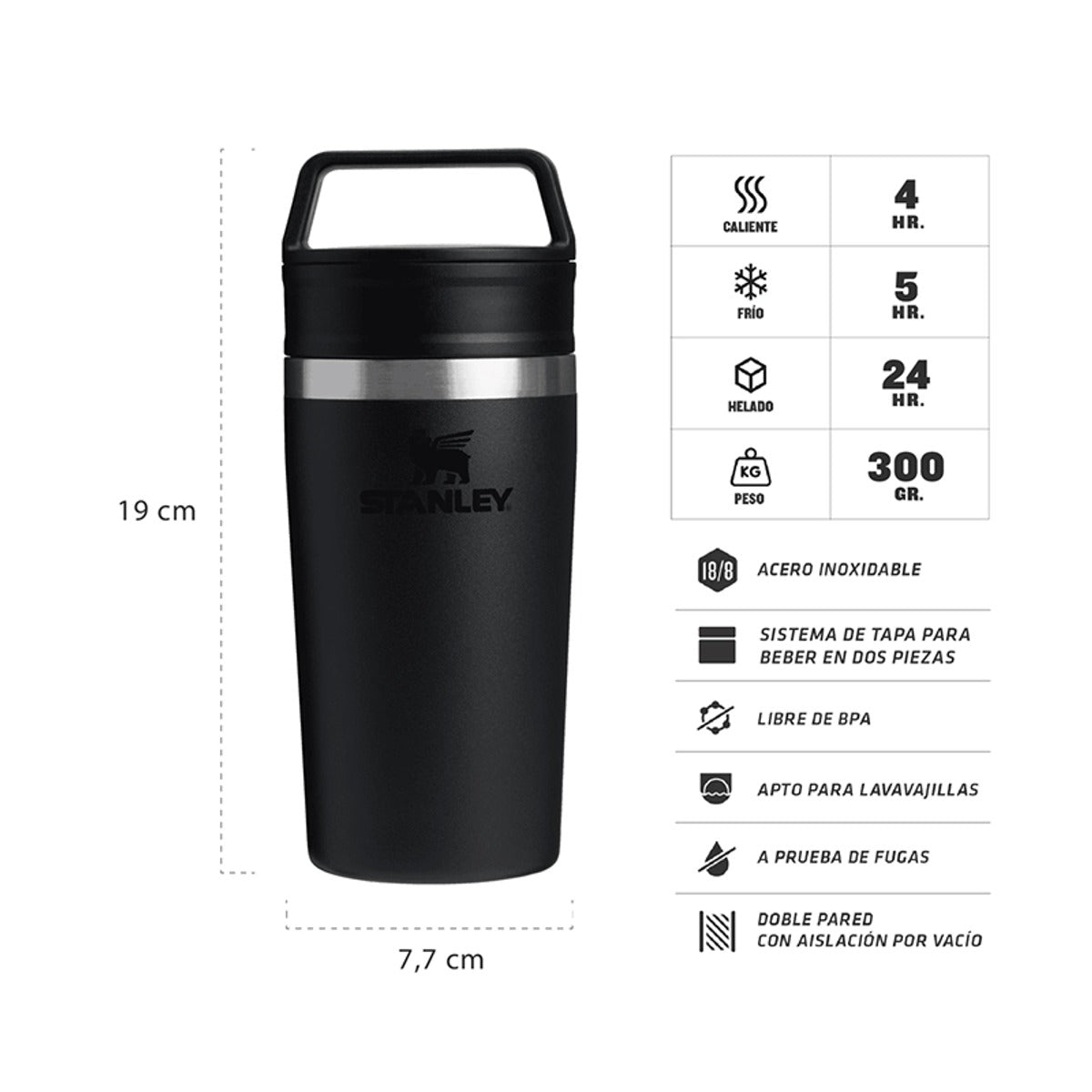Stanley Vaso Térmico Café-To-Go Travel Mug Negro 354ml RR