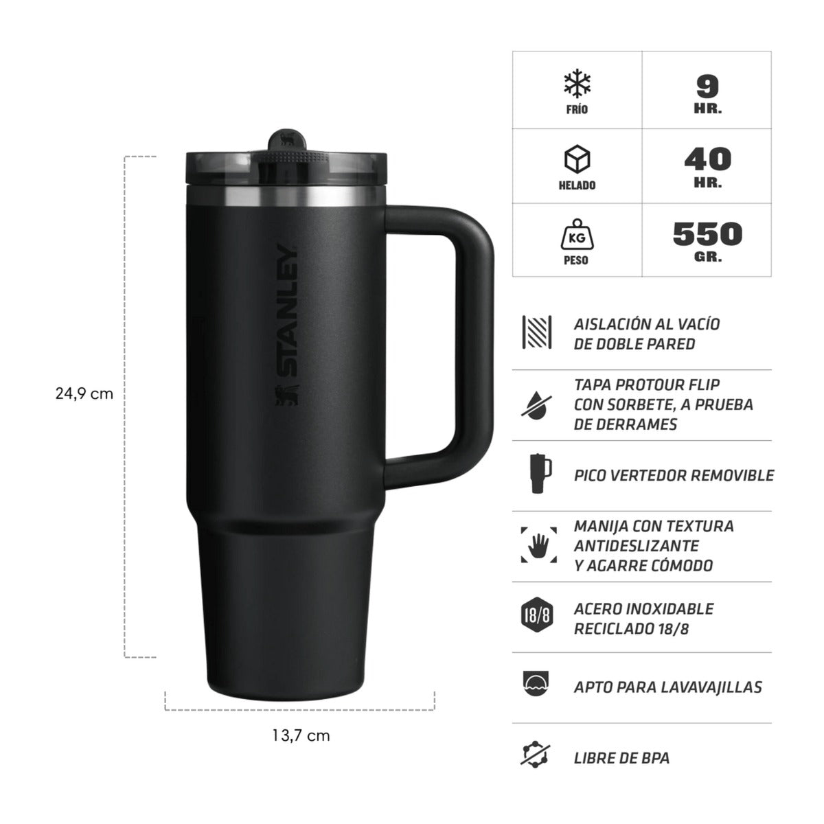 Stanley Quencher Negro 887ml RR